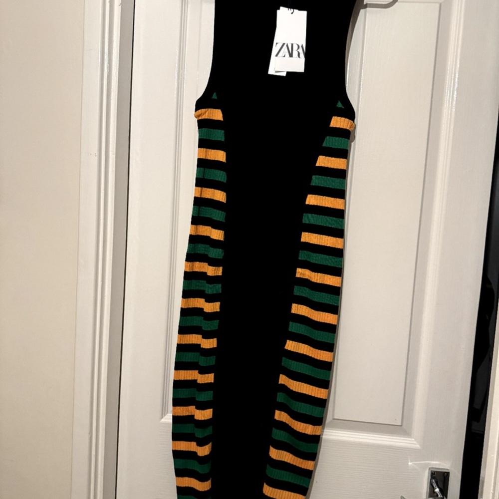 NWT Zara Striped Ribbed Dress